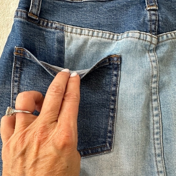 Madewell McCarren Two Tone Patchwork Denim Mini Skirt - Picture 10 of 12
